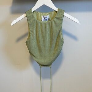 Princess Polly shimmered tie crop top.